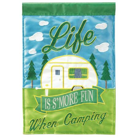 RECINTO 13 x 18 in. Camper Life Is S More Fun Polyester Printed Garden Flag RE3463910